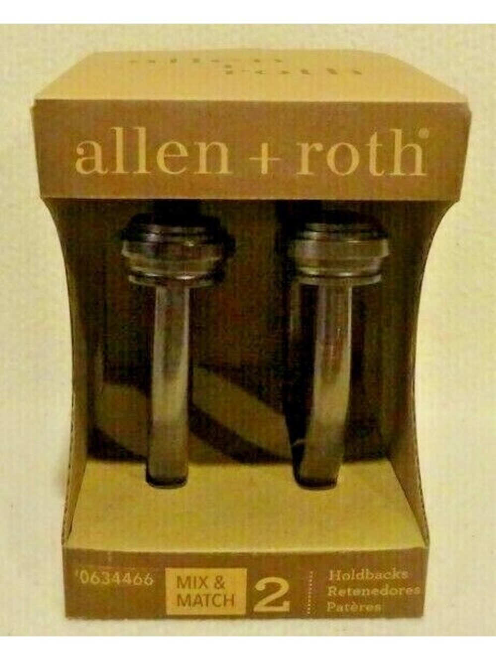Allen + Roth # 0634455 Oil Rubbed Bronze Steel Curtain Holdbacks 2 in Package